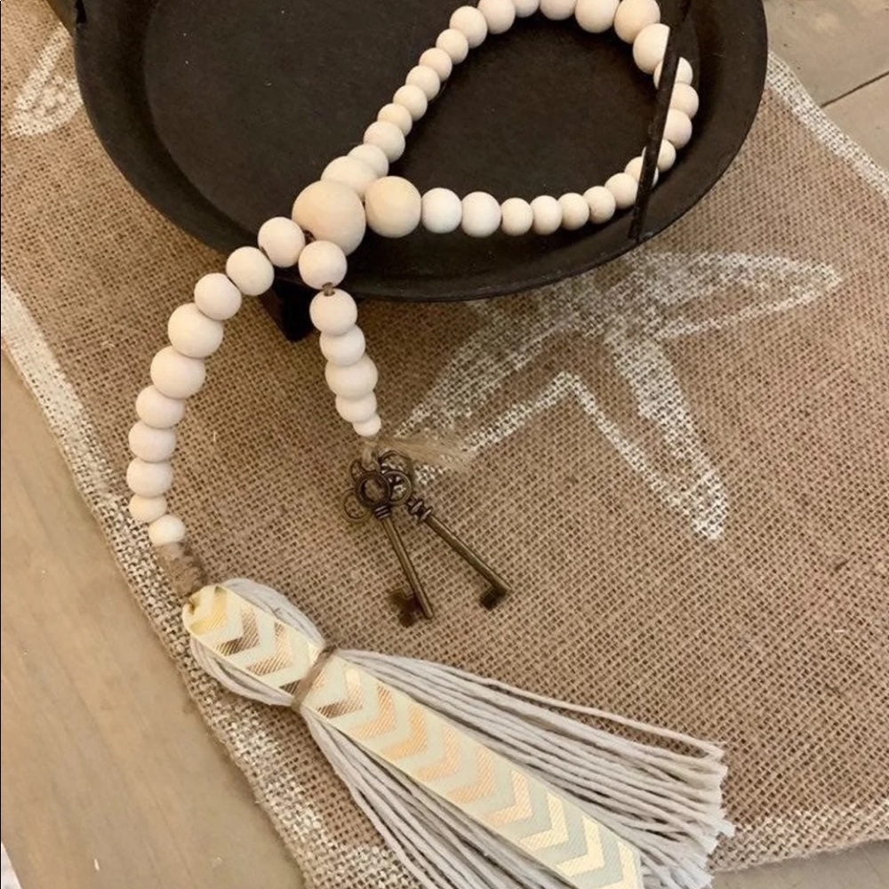 Handmade Farmhouse Rae Dunn Bead Garland Key
